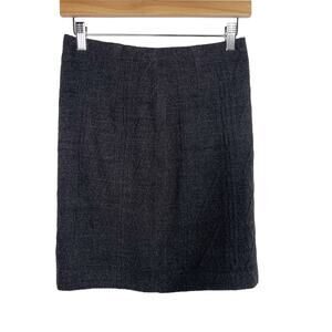 W By Worth Size 0 Gray Black Tweed Wool Pencil Skirt Career Work Office Straight